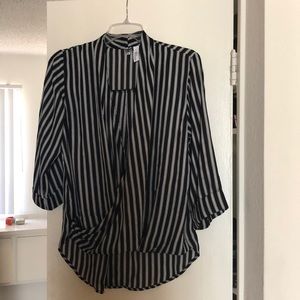 Black & white striped blouse